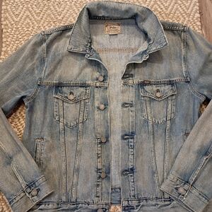POLO RALPH LAUREN SZ L VINTAGE 90S FADED WASH DRNIM JACKET